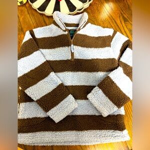 Mini Boden boys fleece quarter zip pullover 9-10Y